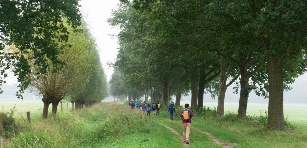 wandeling tijdens yoga midweek Twente